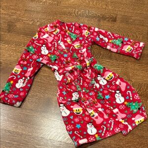 CandyPink Festive Red Kids Pajama Robe in Size 6/6x